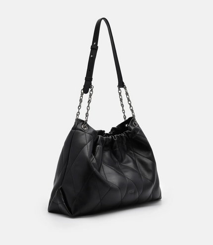 Kaia Quilted Shoulder Bag - Black