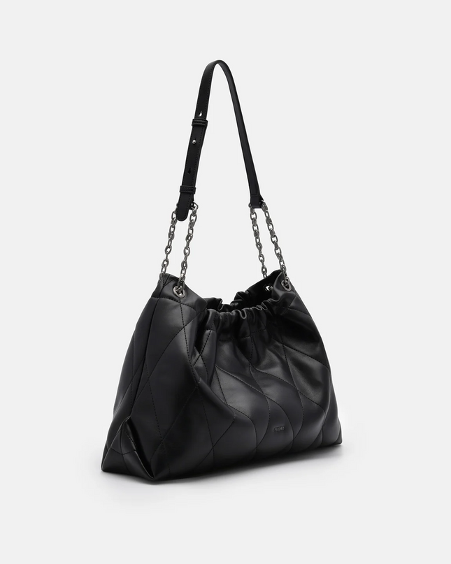 Kaia Quilted Shoulder Bag - Black