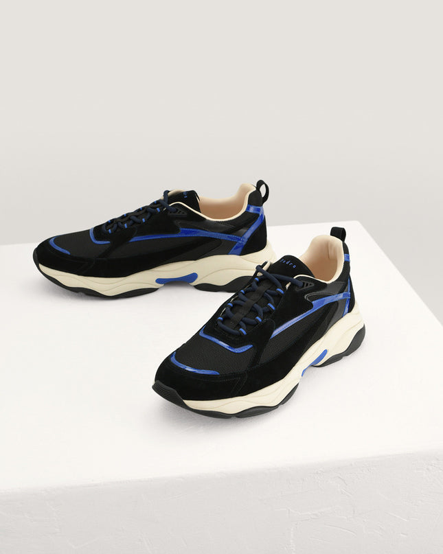 Chunky Suede and Mesh Sneakers