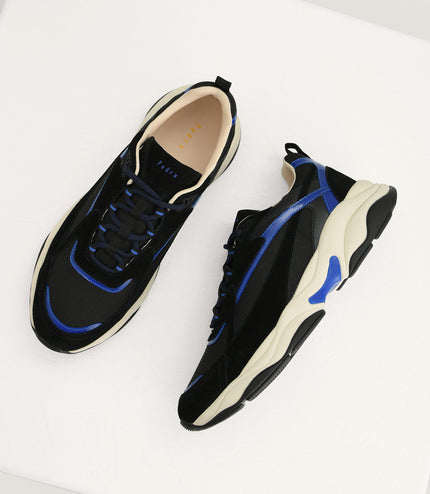 Chunky Suede and Mesh Sneakers