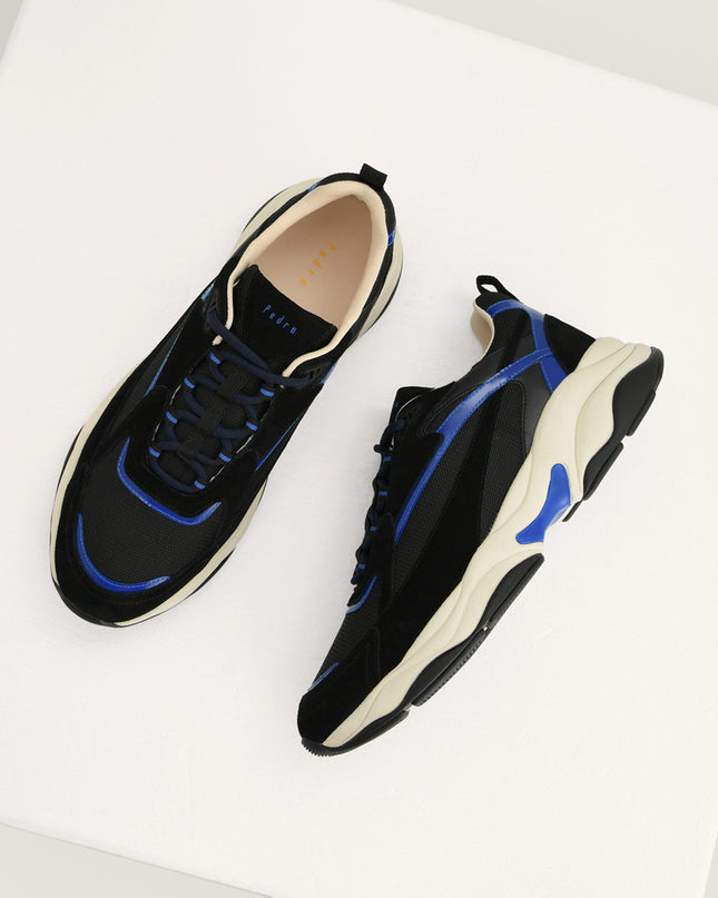 Chunky Suede and Mesh Sneakers