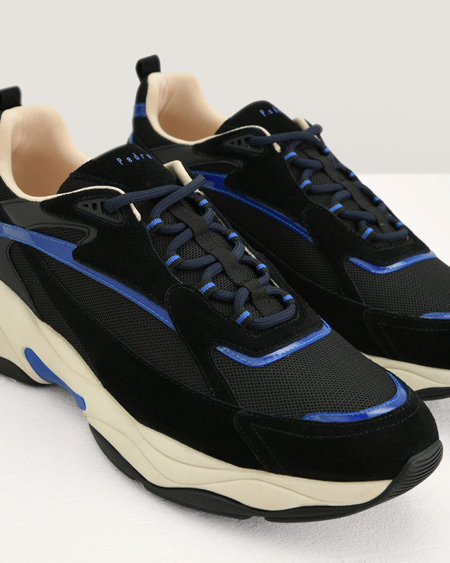 Chunky Suede and Mesh Sneakers