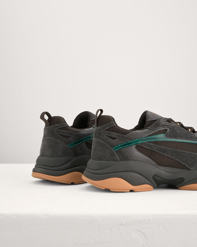 Chunky Suede and Mesh Sneakers