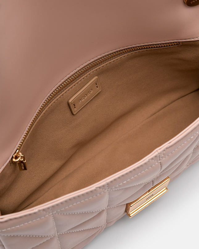PEDRO Studio Leather Shoulder Bag in Pixel - Nude