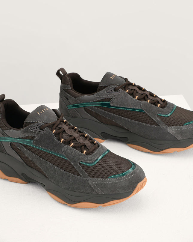 Chunky Suede and Mesh Sneakers