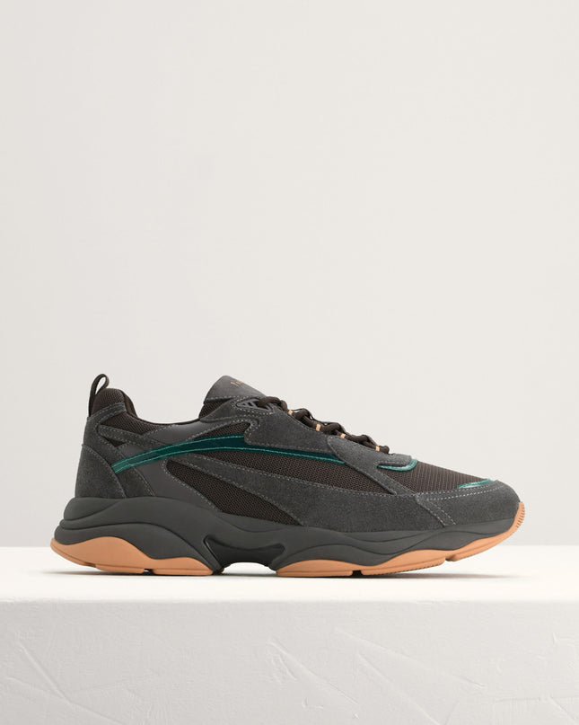 Chunky Suede and Mesh Sneakers