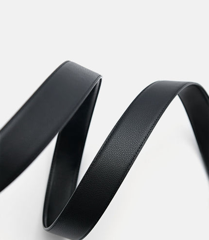 Embossed Leather Reversible Pin Belt