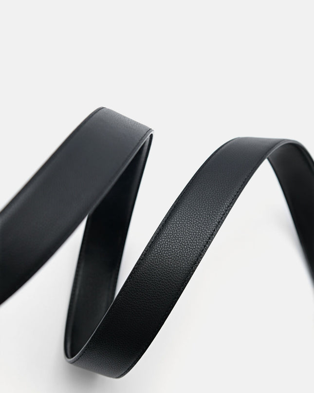 Embossed Leather Reversible Pin Belt