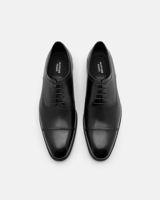 Altitude Lightweight Leather Derby Shoes - Black