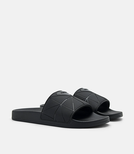Slide Sandals in Pixel - Black