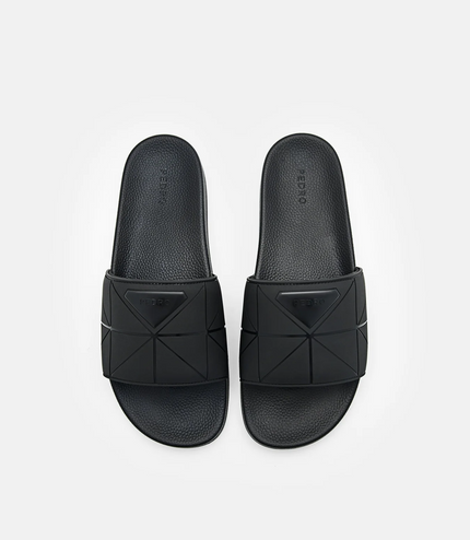 Slide Sandals in Pixel - Black