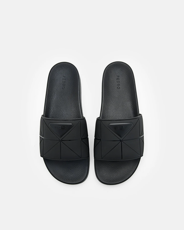 Slide Sandals in Pixel - Black