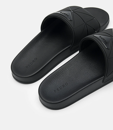 Slide Sandals in Pixel - Black