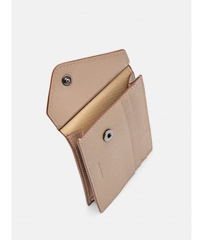 Taper Leather Card Holder in Pixel - Taupe
