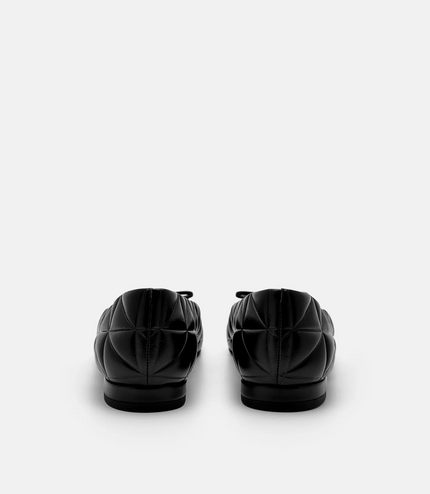 Kayla Leather Ballerina Flats in Pixel - Black