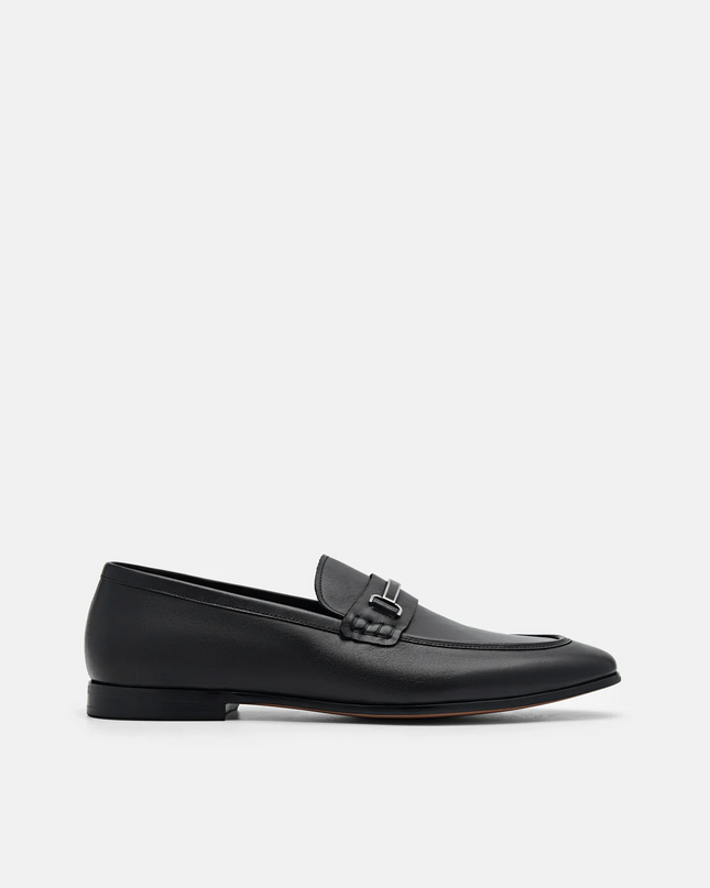 Steven Leather Loafers - Black