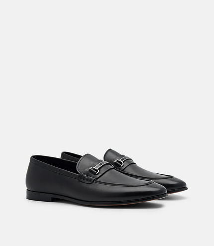 Steven Leather Loafers - Black