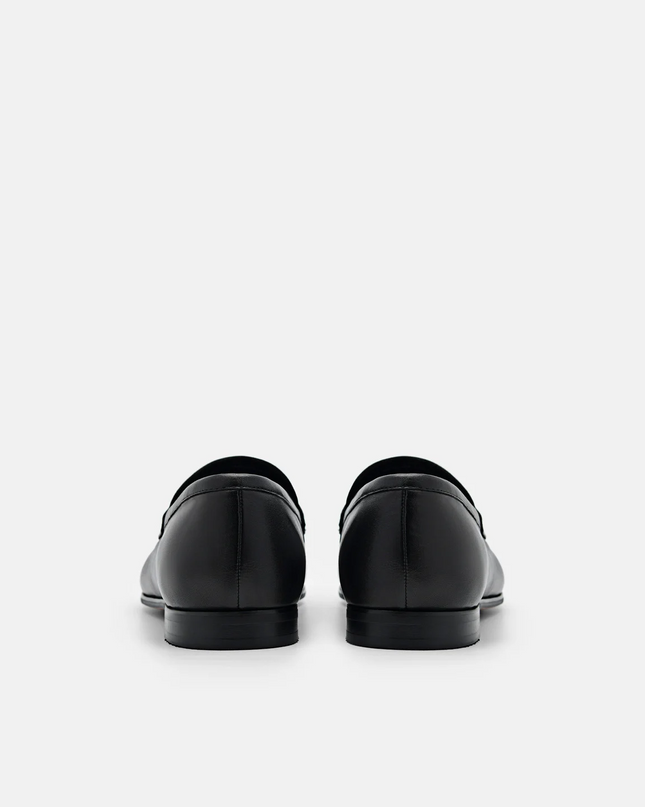 Steven Leather Loafers - Black