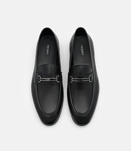 Steven Leather Loafers - Black