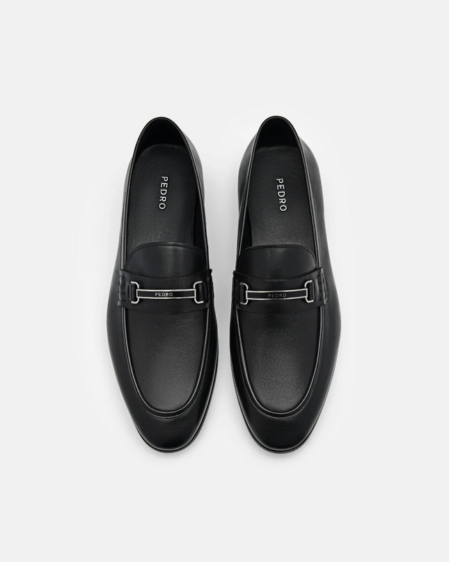 Steven Leather Loafers - Black