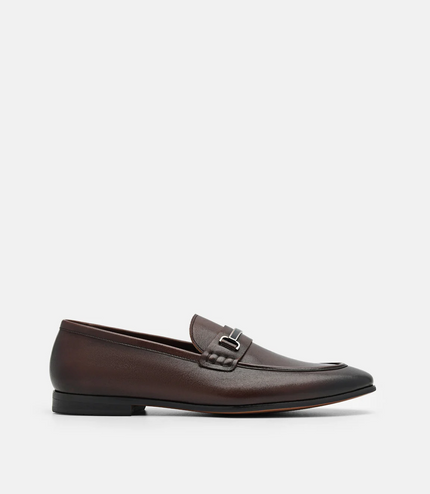 Steven Leather Loafers - Brown