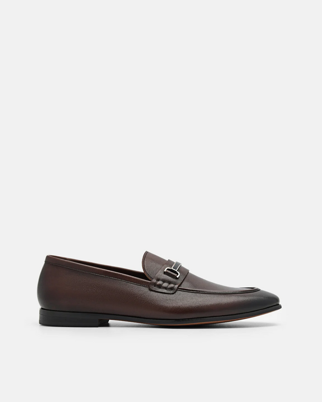 Steven Leather Loafers - Brown