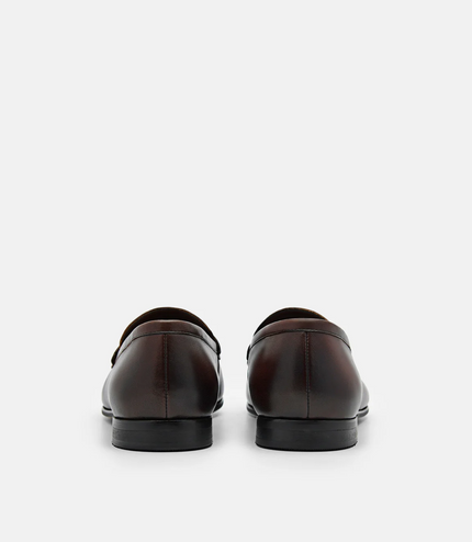Steven Leather Loafers - Brown