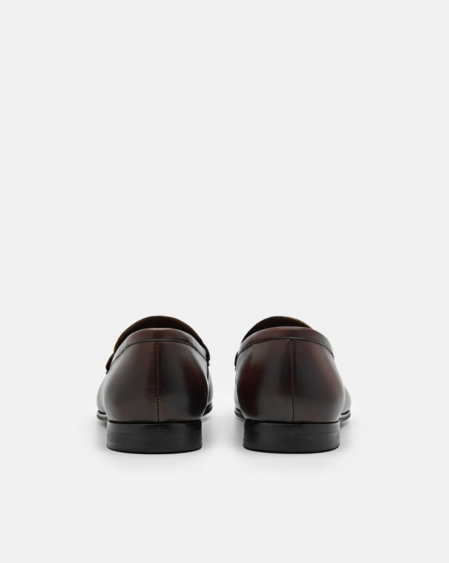 Steven Leather Loafers - Brown