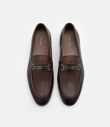 Steven Leather Loafers - Brown