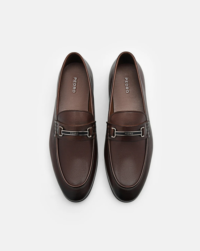 Steven Leather Loafers - Brown
