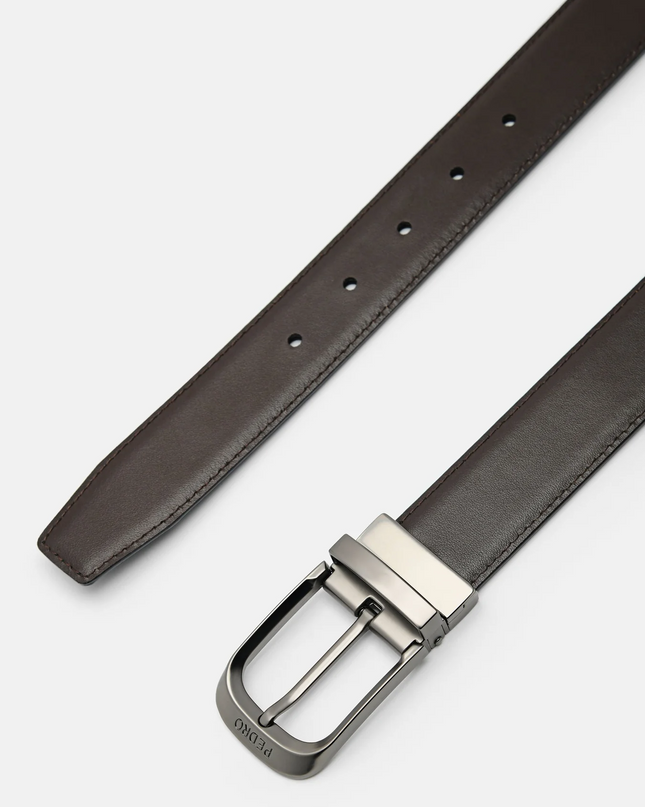 Leather Reversible Pin Belt