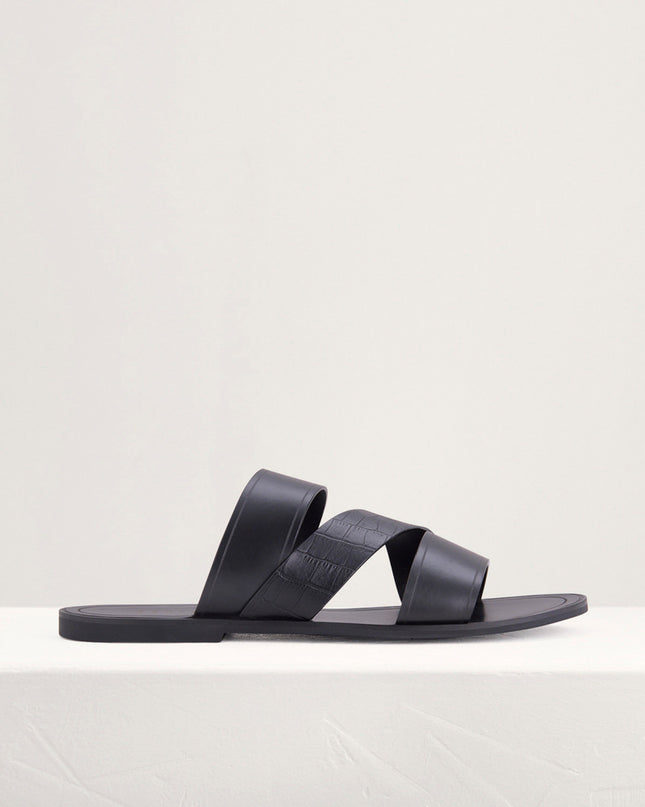 Croc-Effect Sandals