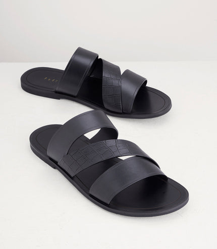 Croc-Effect Sandals