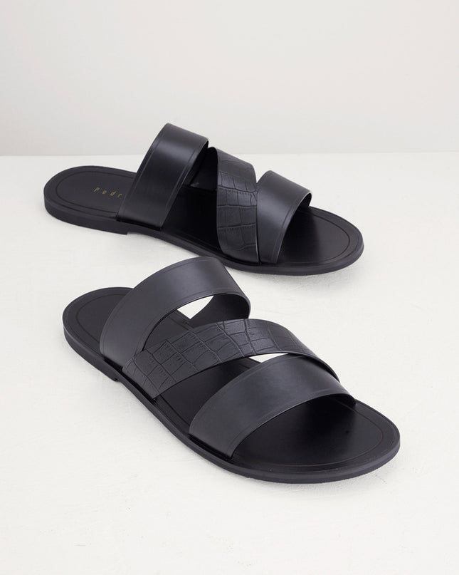 Croc-Effect Sandals