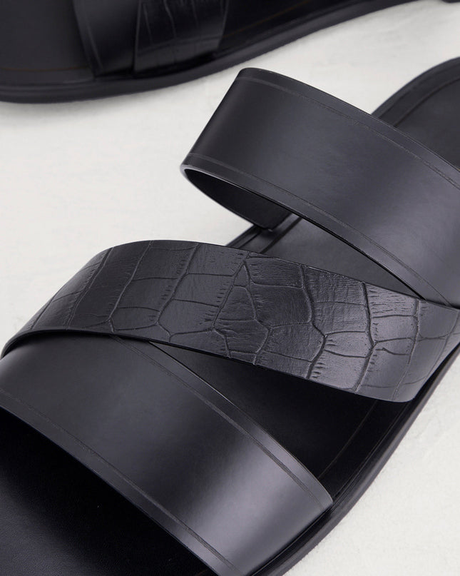 Croc-Effect Sandals