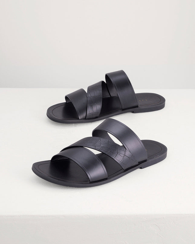Croc-Effect Sandals