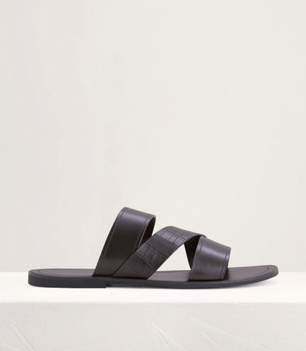 Croc-Effect Sandals