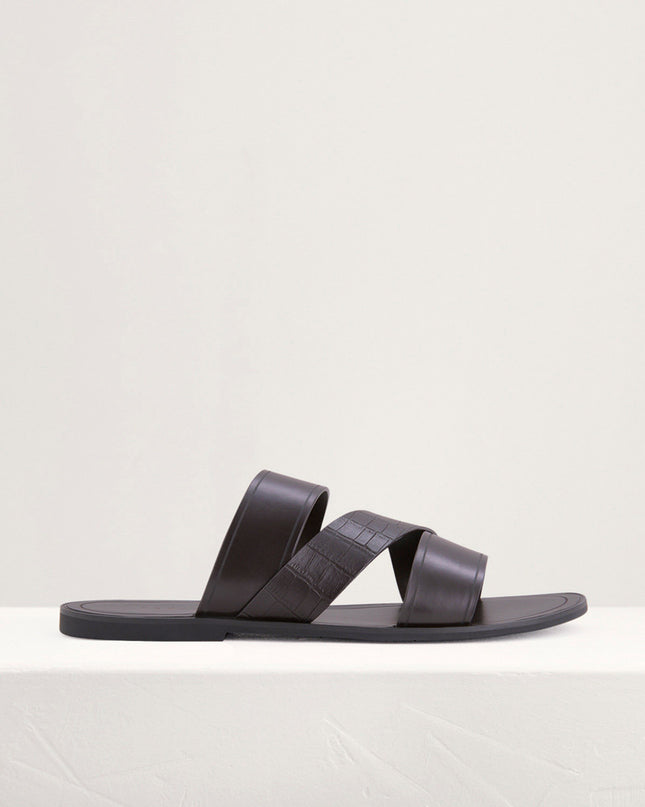 Croc-Effect Sandals