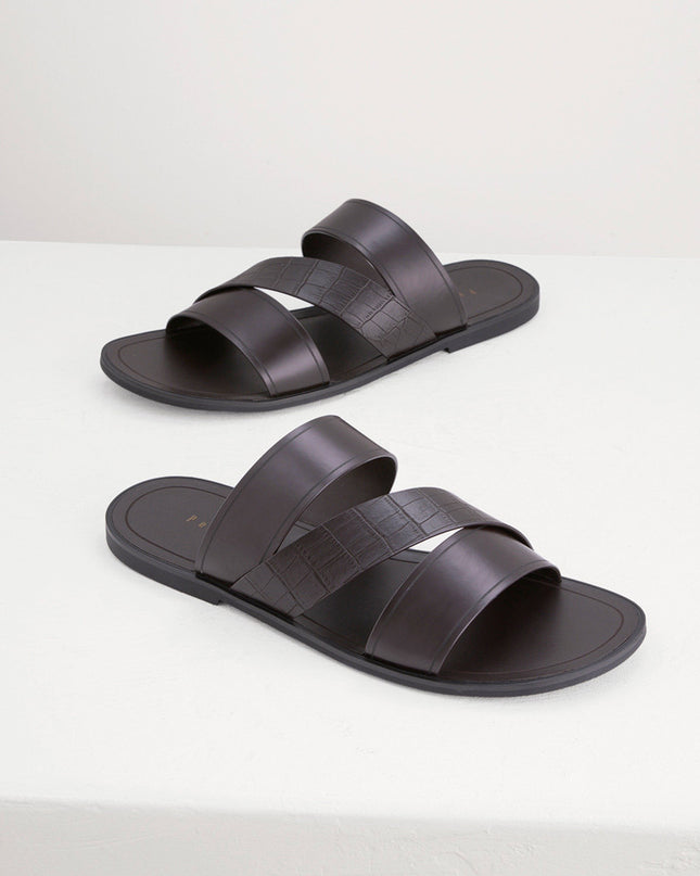 Croc-Effect Sandals