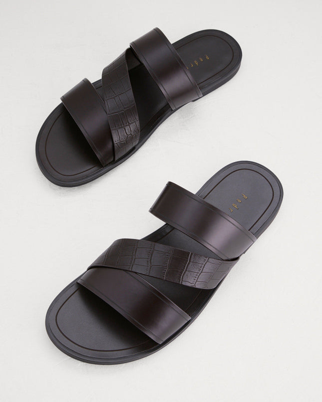 Croc-Effect Sandals