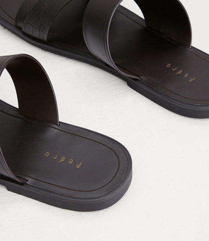 Croc-Effect Sandals