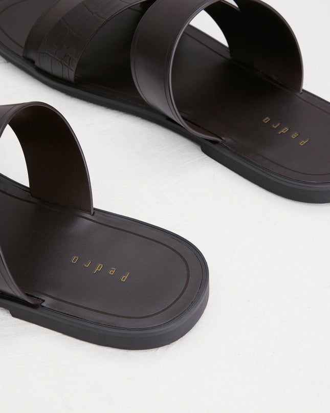 Croc-Effect Sandals
