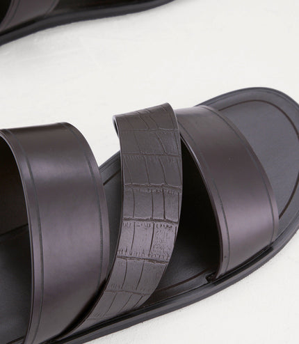Croc-Effect Sandals