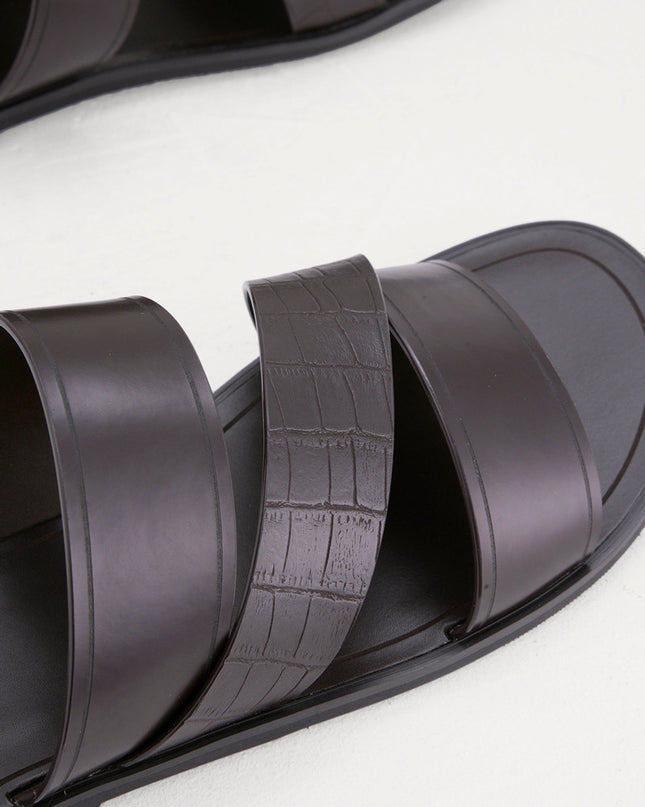 Croc-Effect Sandals