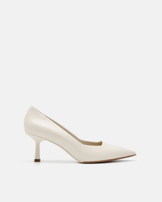 PEDRO Studio Kathy Leather Heel Pumps - Chalk