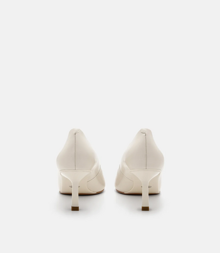 PEDRO Studio Kathy Leather Heel Pumps - Chalk