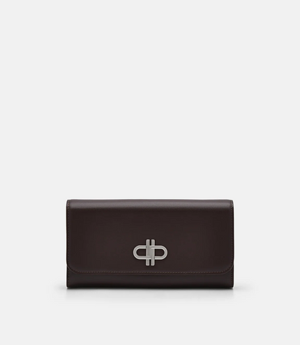PEDRO Icon Leather Long Wallet - Dark Brown