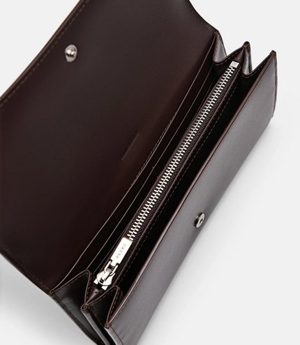PEDRO Icon Leather Long Wallet - Dark Brown