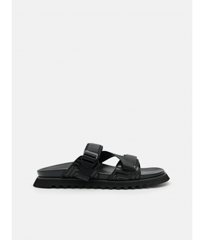 Nylon Strap Sandals - Black