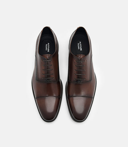 Altitude Lightweight Saffiano Leather Oxford Shoes - Brown